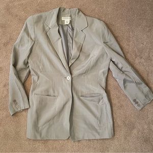 Josephine Chaus Collection Grey Suit Jacket Size 6 Shoulder Pads Button LIKE NEW